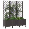 Bac de jardin avec treillis et roues Marron 120 x 40 x 146 cm 614604614604