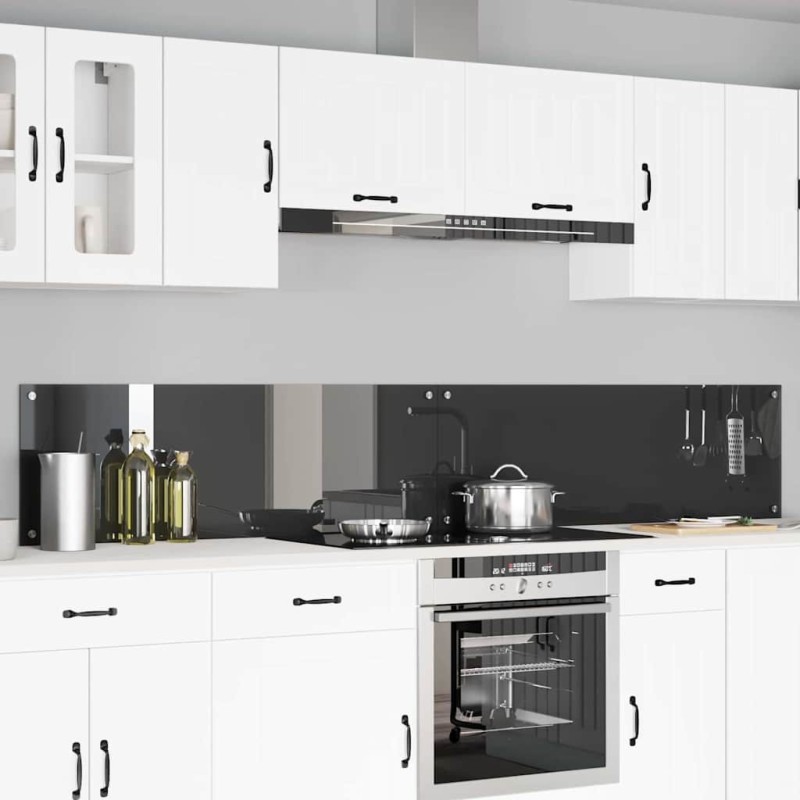 Crédence de cuisine 2 pcs Gris foncé 120 x 40 cm verre trempé 614622614622