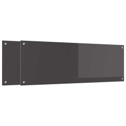 Crédence de cuisine 2 pcs Gris foncé 120 x 40 cm verre trempé 614622614622