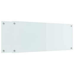Crédence de cuisine 2 pcs Blanc 100 x 40 cm verre trempé 614623614623