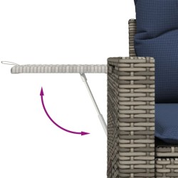 Ensemble de canapé de jardin 4 pcs avec coussins gris résine tressée 614633614633