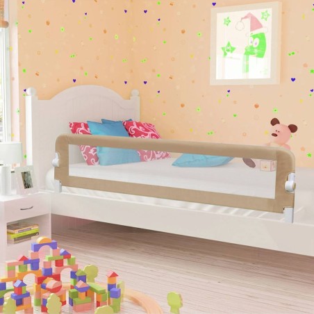 Barrière de sécurité de lit d'enfant Taupe 180x42 cm Polyester 614634614634