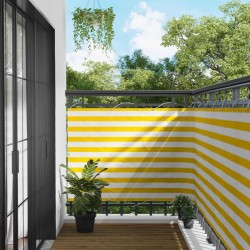 Écran de balcon Jaune et blanc 110 x 800 cm Tissu Oxford 614638614638