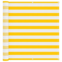 Écran de balcon Jaune et blanc 110 x 800 cm Tissu Oxford 614638614638