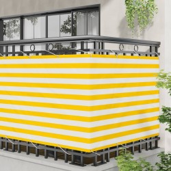 Écran de balcon Jaune et blanc 110 x 800 cm Tissu Oxford 614638614638