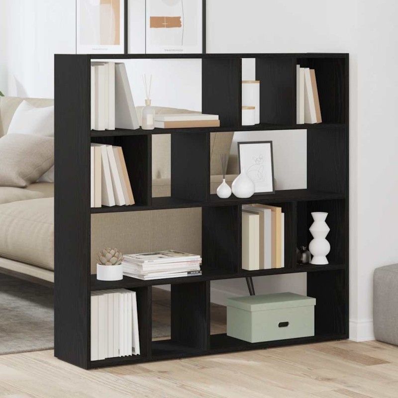 Bibliothèque/Paravent de pièce en chêne noir 105 x 24 x 102 cm 614643614643