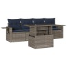 Ensemble de canapé de jardin 5 pcs avec coussins gris résine tressée 614650614650