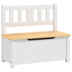 Banc de rangement pour enfants Blanc et beige 60x30x55 cm MDF 614652614652