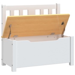 Banc de rangement pour enfants Blanc et beige 60x30x55 cm MDF 614652614652