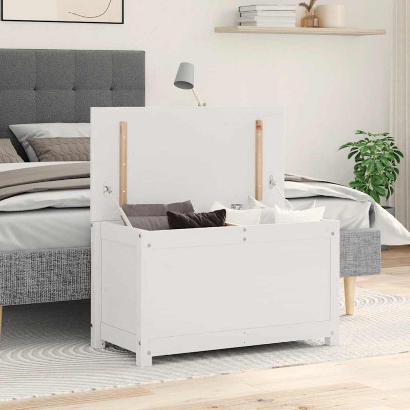 Boîte de rangement Blanc 80x40x45,5 cm Bois massif de pin 614661614661
