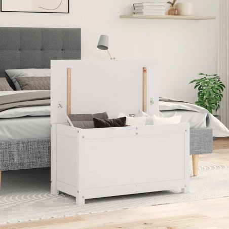 Boîte de rangement Blanc 80x40x45,5 cm Bois massif de pin 614661614661