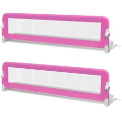 Barrière de lit de sécurité pour tout-petits 2pcs Rose 150x42cm 614679614679