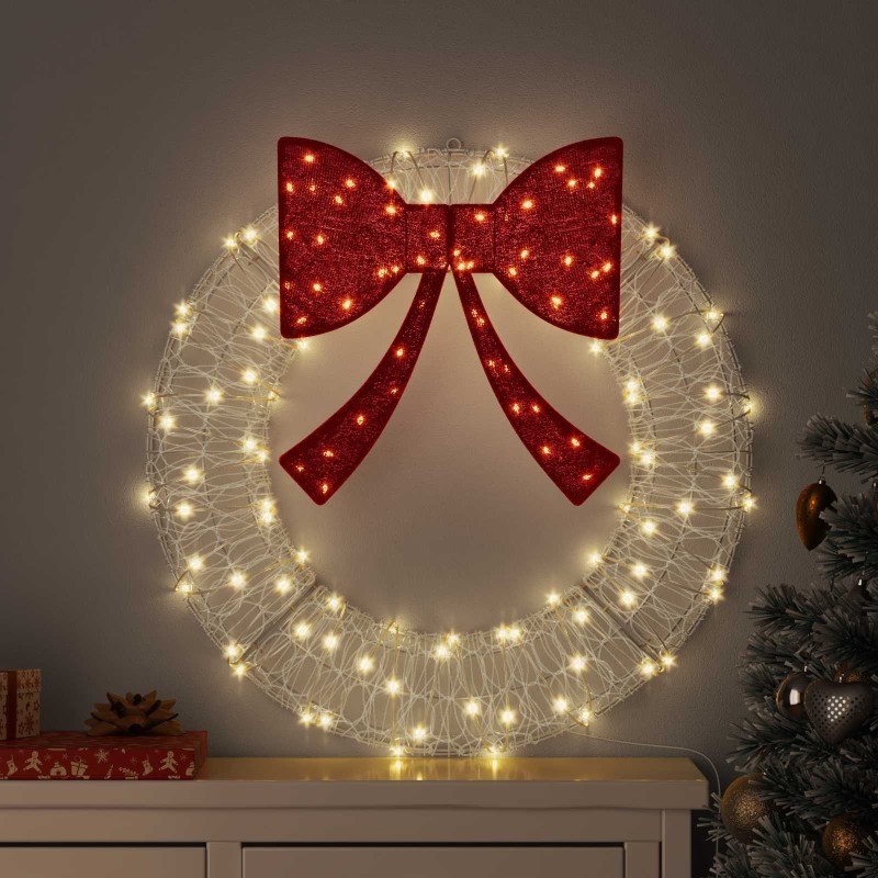 Couronne avec 60 LED Blanc chaud 76 x 76 x 8,5 cm Acrylique 614688614688