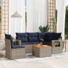 Ensemble de canapé de jardin 6 pcs avec coussins gris résine tressée 614691614691