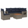 Ensemble de canapé de jardin 6 pcs avec coussins gris résine tressée 614691614691