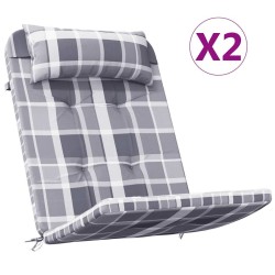 Coussins de chaise adirondack lot de 2 carreaux gris 614699614699