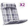 Coussins de chaise adirondack lot de 2 carreaux gris 614699614699