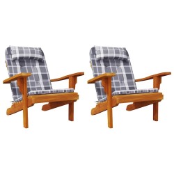Coussins de chaise adirondack lot de 2 carreaux gris 614699614699