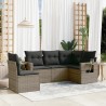 Ensemble de canapé de jardin 5 pcs avec coussins gris résine tressée 614703614703