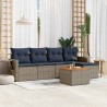 Ensemble de canapé de jardin 6 pcs avec coussins gris résine tressée 614704614704