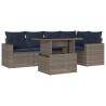 Ensemble de canapé de jardin 6 pcs avec coussins gris résine tressée 614705614705