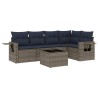 Ensemble de canapé de jardin 6 pcs avec coussins gris résine tressée 614710614710
