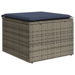 Ensemble de canapé de jardin 6 pcs avec coussins gris résine tressée 614711614711