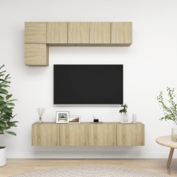 Ensemble de meuble TV 5 pcs Chêne sonoma Bois d'ingénierie 614713614713