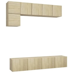 Ensemble de meuble TV 5 pcs Chêne sonoma Bois d'ingénierie 614713614713