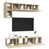 Ensemble de meuble TV 5 pcs Chêne sonoma Bois d'ingénierie 614713614713