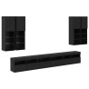 Ensemble de meuble TV mural 7 pcs Chêne noir Bois d'ingénierie 614718614718