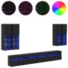 Ensemble de meuble TV mural 7 pcs Chêne noir Bois d'ingénierie 614718614718