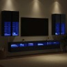 Ensemble de meuble TV mural 7 pcs Chêne noir Bois d'ingénierie 614718614718
