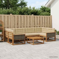 Ensemble de canapés d'extérieur 7 pcs Naturel et Beige 614723614723