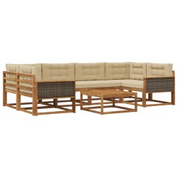 Ensemble de canapés d'extérieur 7 pcs Naturel et Beige 614723614723