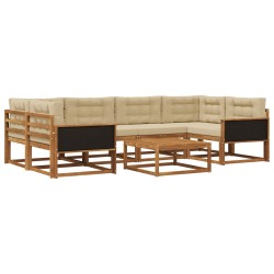 Ensemble de canapés d'extérieur 7 pcs Naturel et Beige 614724614724