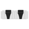 Coussin de tête de lit Viana blanc et noir 160 cm similicuir 614733614733