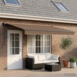 Auvent rétractable Taupe 4 × 3 m 100% Polyester et Aluminium 614737614737