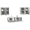 Ensemble de meuble TV 6 pcs Gris béton Bois d'ingénierie 614738614738
