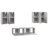 Ensemble de meuble TV 6 pcs Gris béton Bois d'ingénierie 614738614738