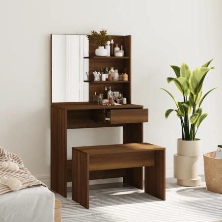 Ensemble de coiffeuse Chêne marron 74,5x40x141 cm 614740614740