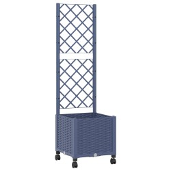 Bac de jardin avec treillis et roues Gris Bleu 40 x 40 x 146 cm 614745614745