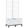 Bac de jardin avec treillis et roues Blanc 80 x 40 x 146 cm PP 614746614746