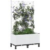 Bac de jardin avec treillis et roues Blanc 80 x 40 x 146 cm PP 614746614746
