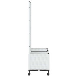 Bac de jardin avec treillis et roues Blanc 80 x 40 x 146 cm PP 614746614746