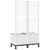 Bac de jardin avec treillis et roues Blanc 80 x 40 x 146 cm PP 614746614746