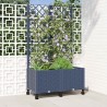 Bac de jardin avec treillis et roues Gris Bleu 80 x 40 x 146 cm 614747614747