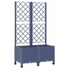 Bac de jardin avec treillis et roues Gris Bleu 80 x 40 x 146 cm 614747614747