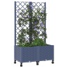 Bac de jardin avec treillis et roues Gris Bleu 80 x 40 x 146 cm 614747614747