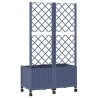 Bac de jardin avec treillis et roues Gris Bleu 80 x 40 x 146 cm 614747614747